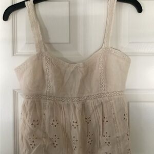 American Eagle Outfitters Cream Lace Trim Top New Without Tags